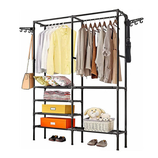 Organizador de Ropa – Perchero de Piso con Estantes